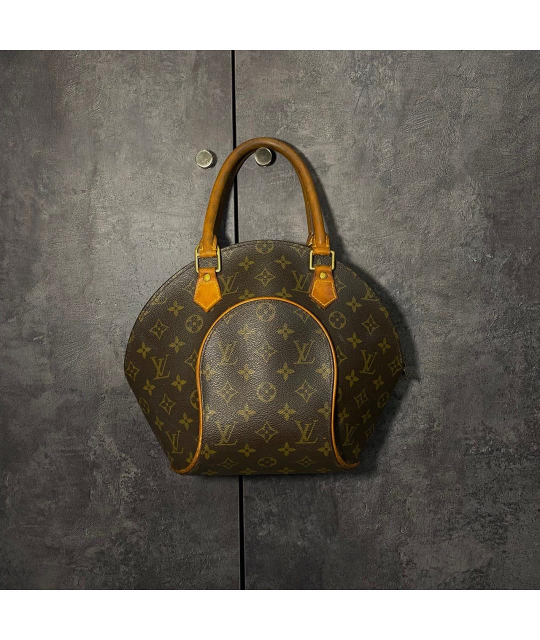 LOUIS VUITTON Коричневая кожаная сумка с короткими ручками, фото 8