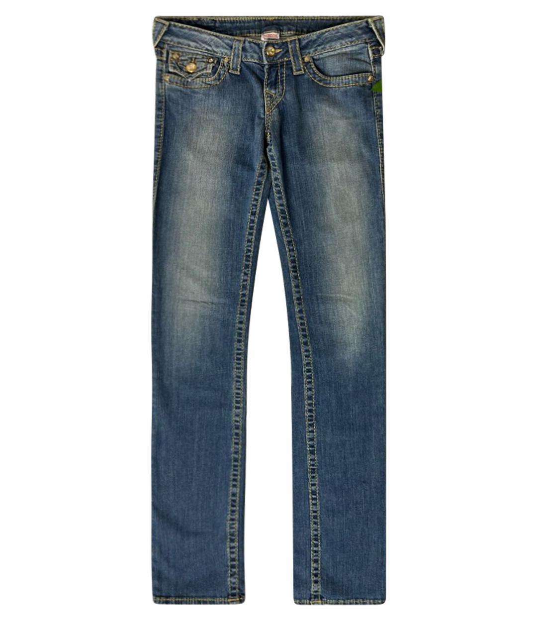 TRUE RELIGION Синие хлопковые джинсы слим, фото 1