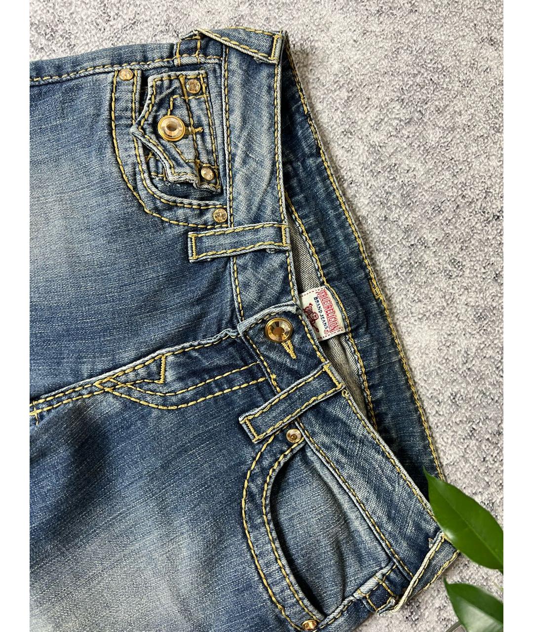 TRUE RELIGION Синие хлопковые джинсы слим, фото 3