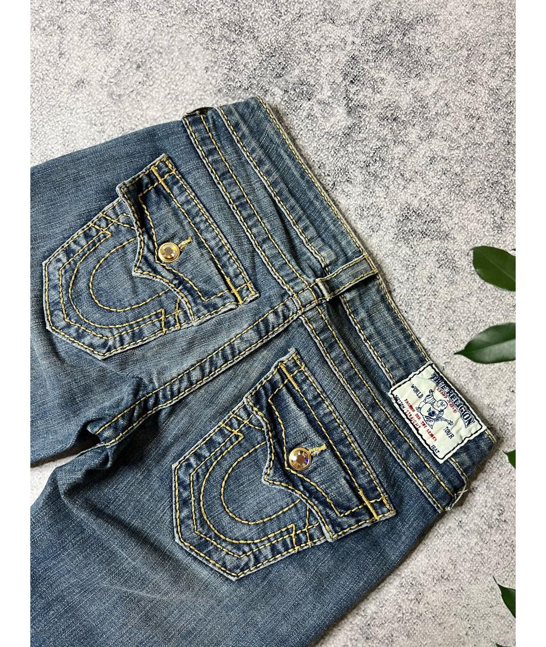 TRUE RELIGION Синие хлопковые джинсы слим, фото 4