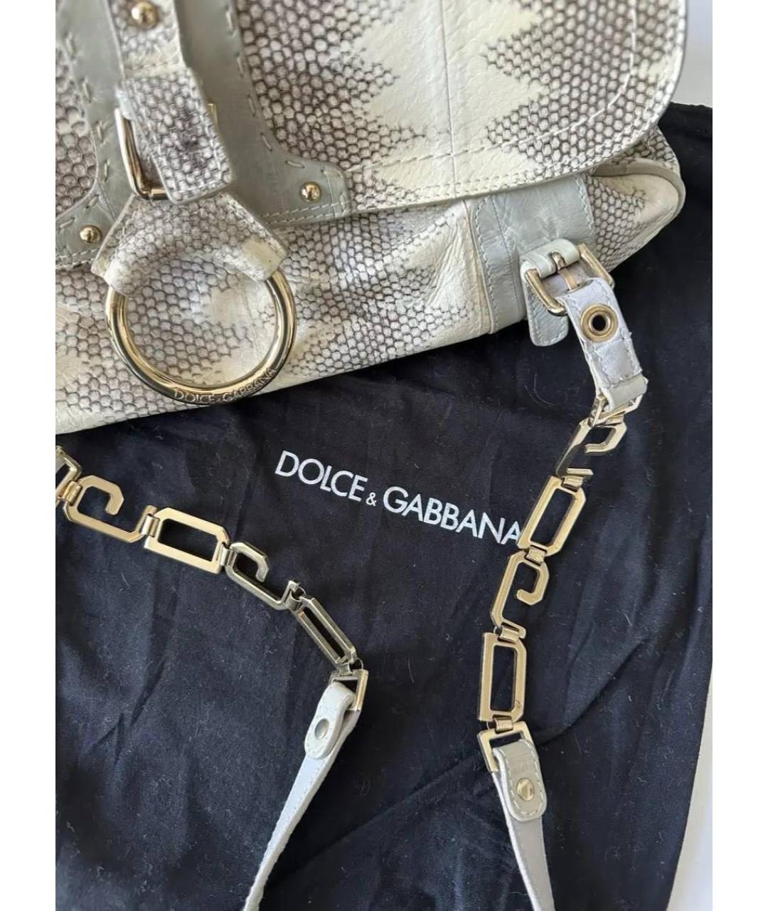 DOLCE&GABBANA Бежевая кожаная сумка через плечо, фото 6