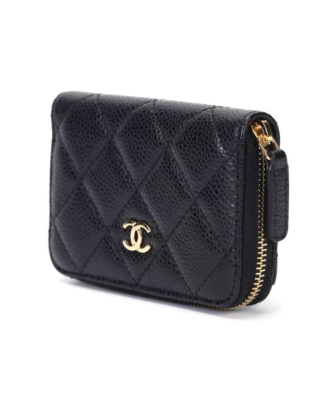 CHANEL Черный кожаный кошелек, фото 2