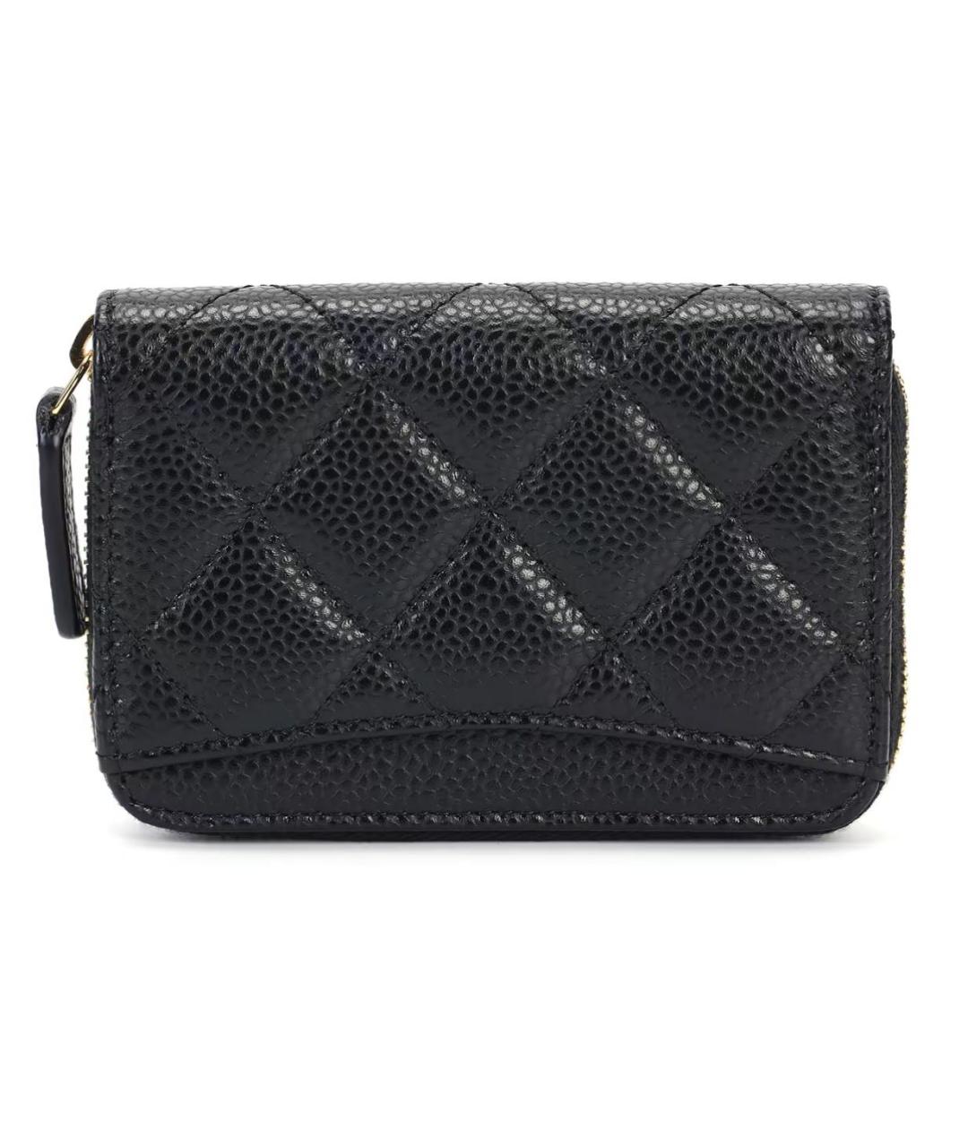 CHANEL Черный кожаный кошелек, фото 3