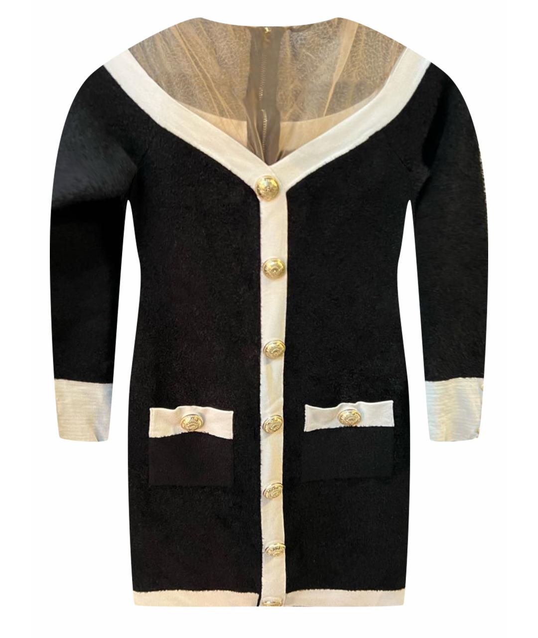 BALMAIN Черное вискозное повседневное платье, фото 1
