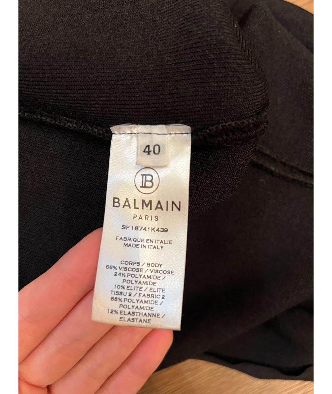 BALMAIN Черное вискозное повседневное платье, фото 3