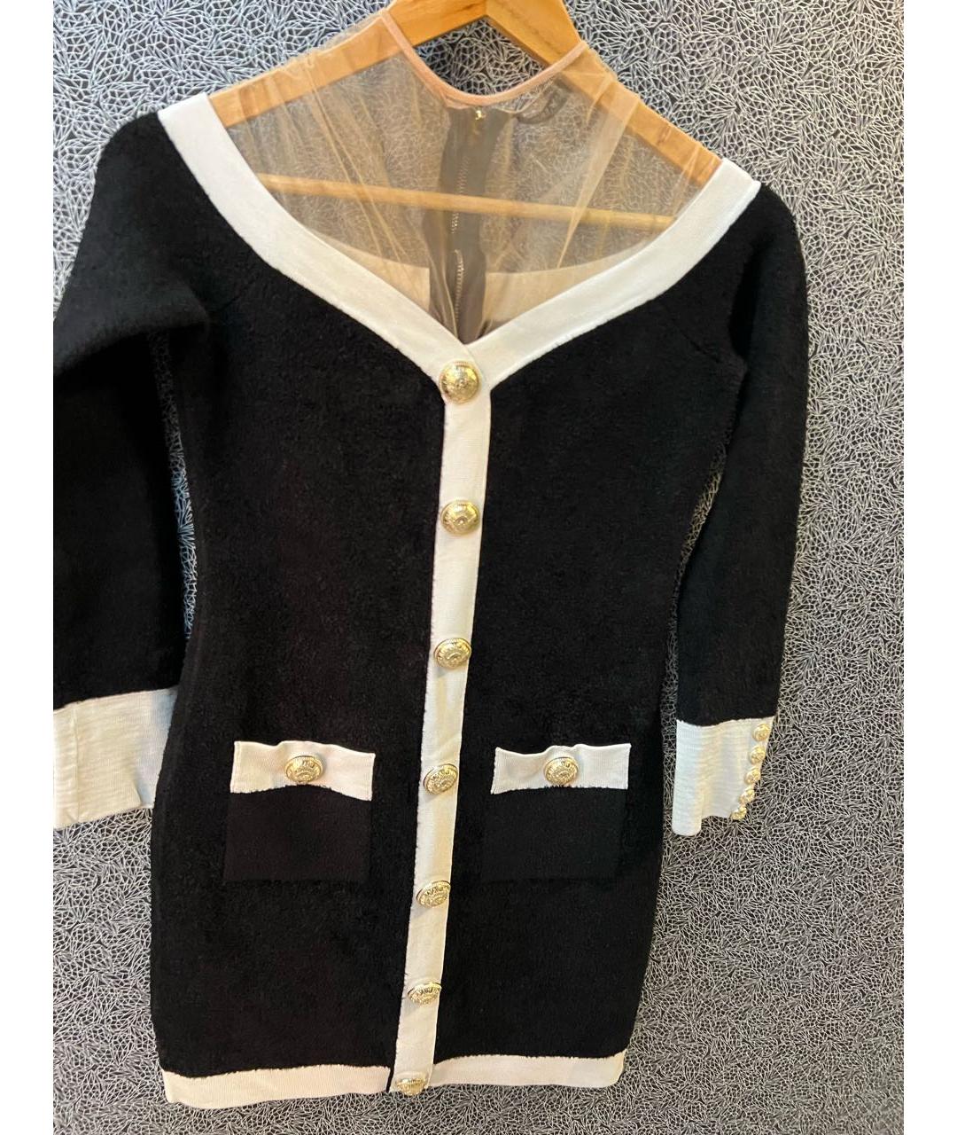 BALMAIN Черное вискозное повседневное платье, фото 5