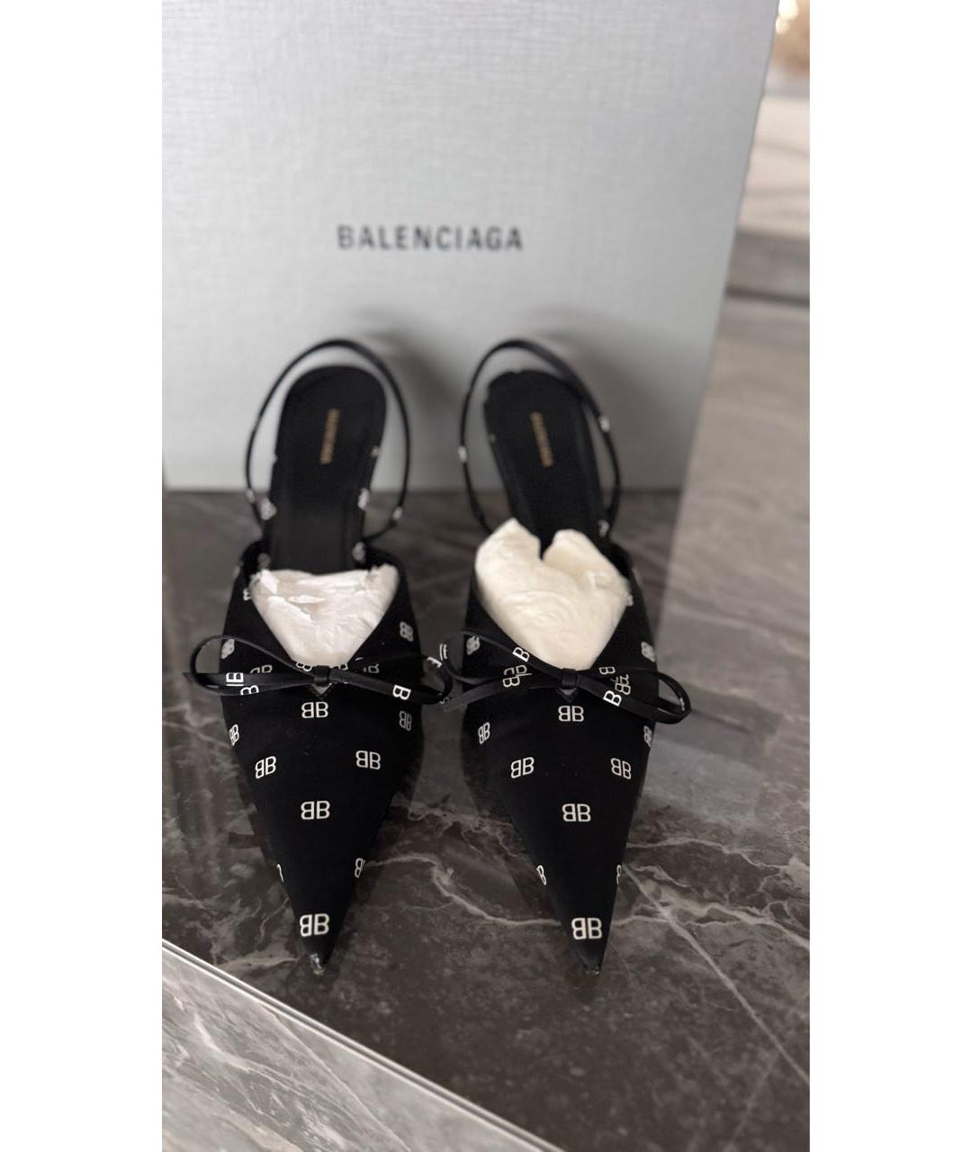 BALENCIAGA Черные текстильные туфли, фото 4