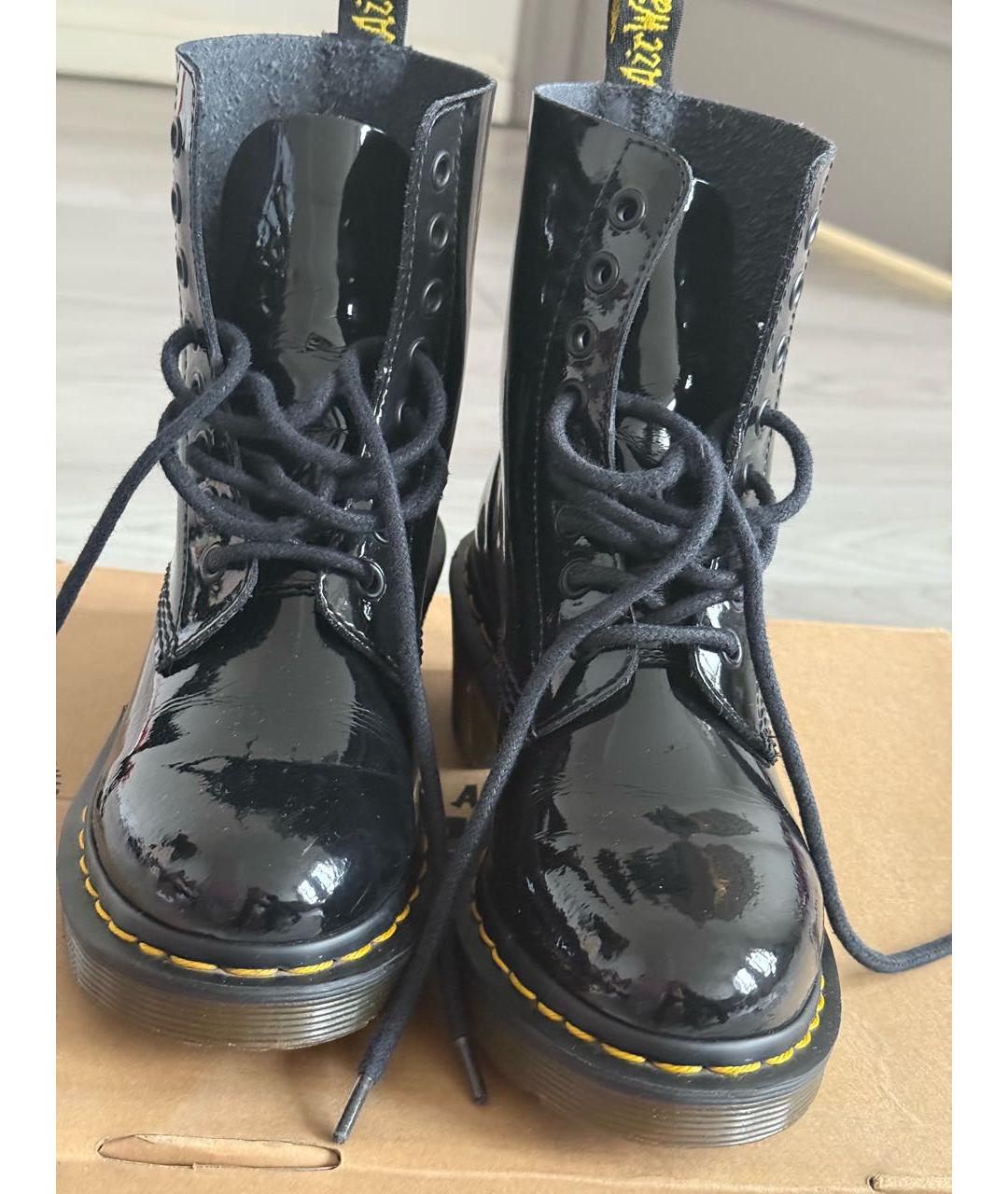 DR. MARTENS Черные ботинки из лакированной кожи, фото 2