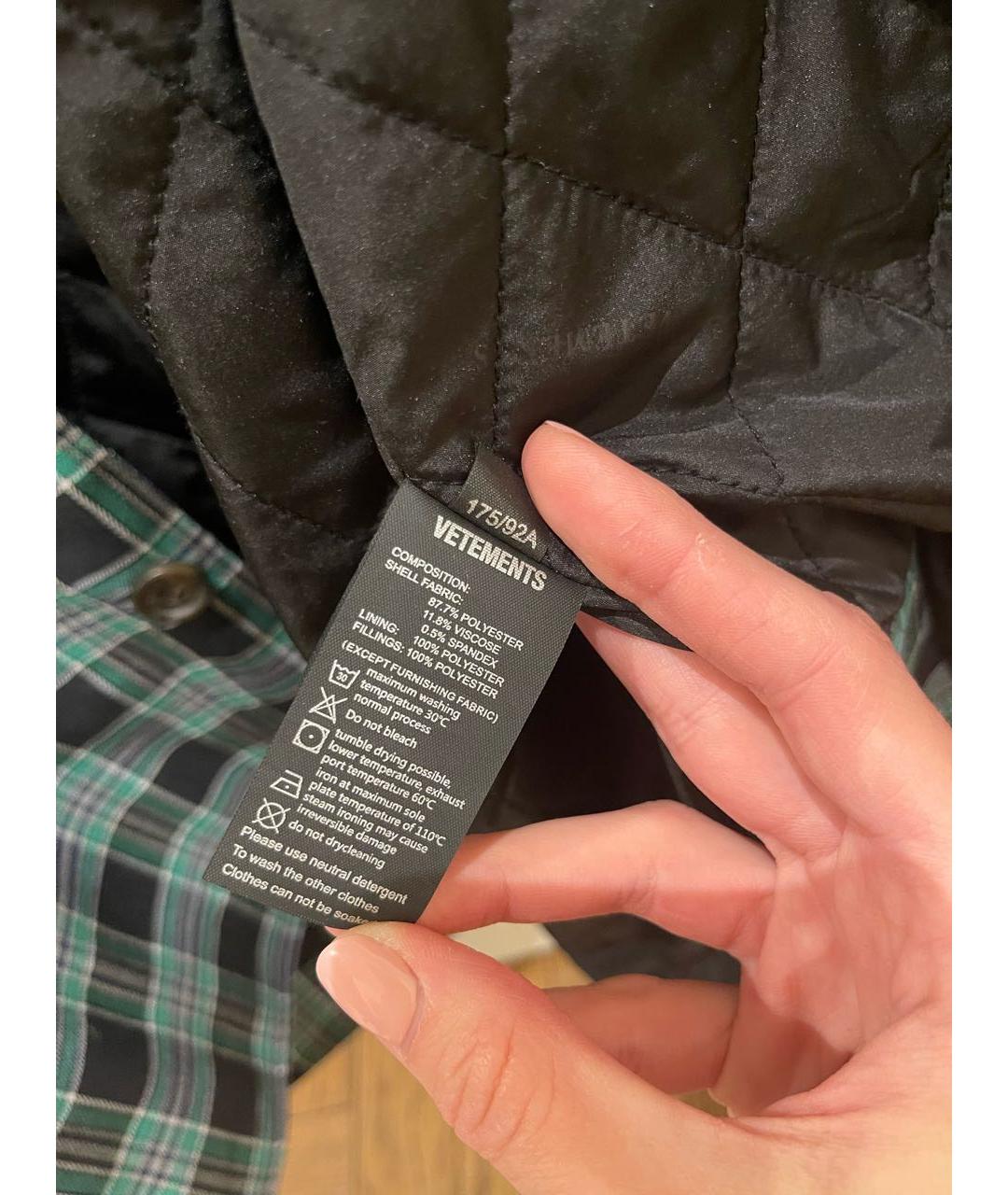 VETEMENTS Черная полиэстеровая куртка, фото 8