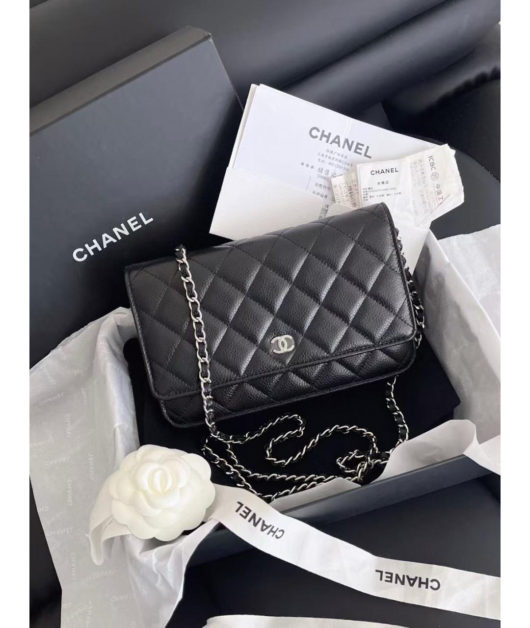 CHANEL Черная кожаная сумка через плечо, фото 9