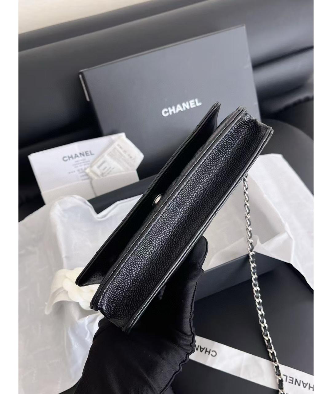 CHANEL Черная кожаная сумка через плечо, фото 4