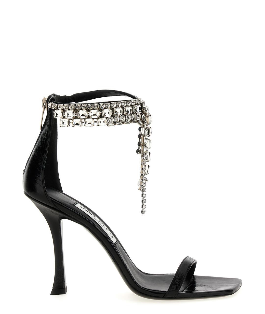 JIMMY CHOO Черные кожаные босоножки, фото 1