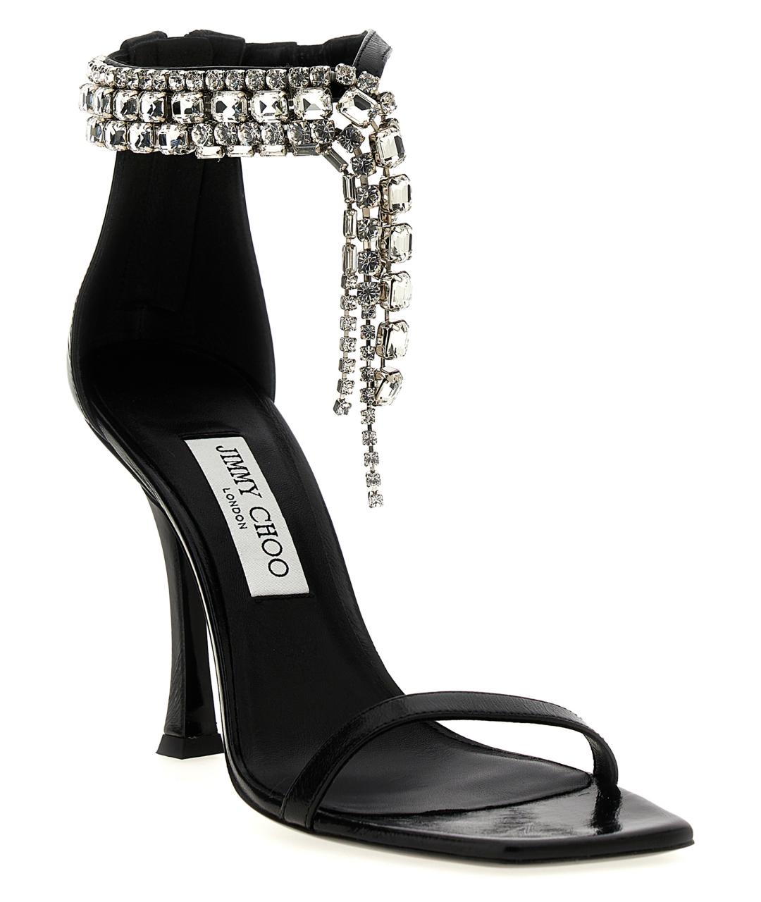 JIMMY CHOO Черные кожаные босоножки, фото 2