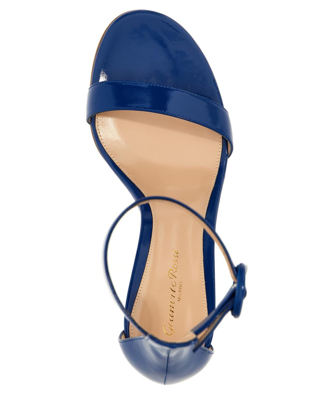 GIANVITO ROSSI Синие кожаные босоножки, фото 4