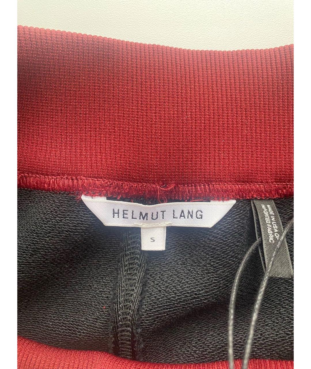 HELMUT LANG Черные хлопко-эластановые прямые брюки, фото 3