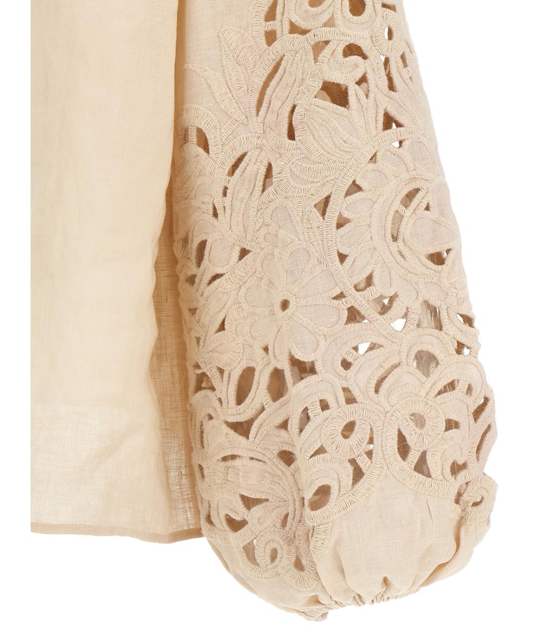 ZIMMERMANN Бежевая льняная блузы, фото 4