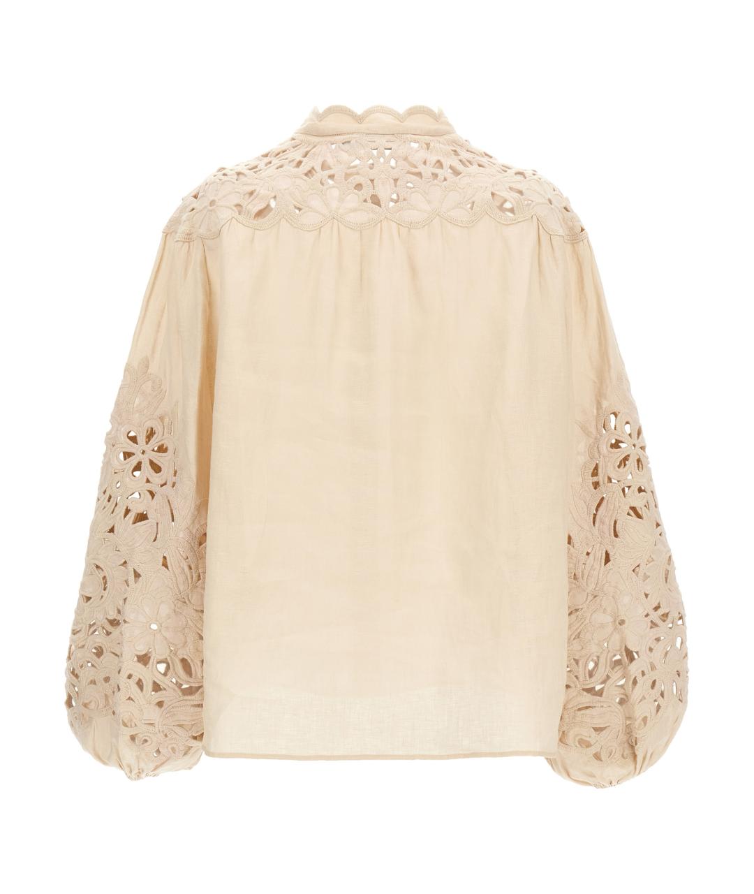 ZIMMERMANN Бежевая льняная блузы, фото 2