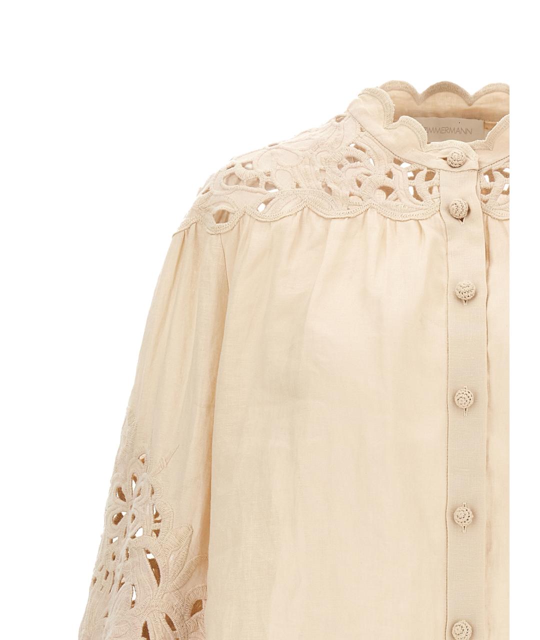 ZIMMERMANN Бежевая льняная блузы, фото 3
