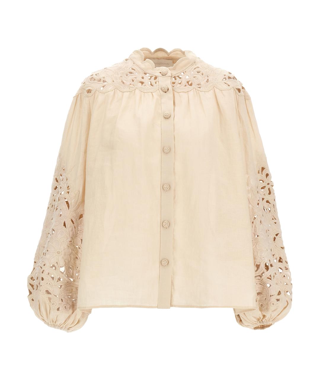 ZIMMERMANN Бежевая льняная блузы, фото 1
