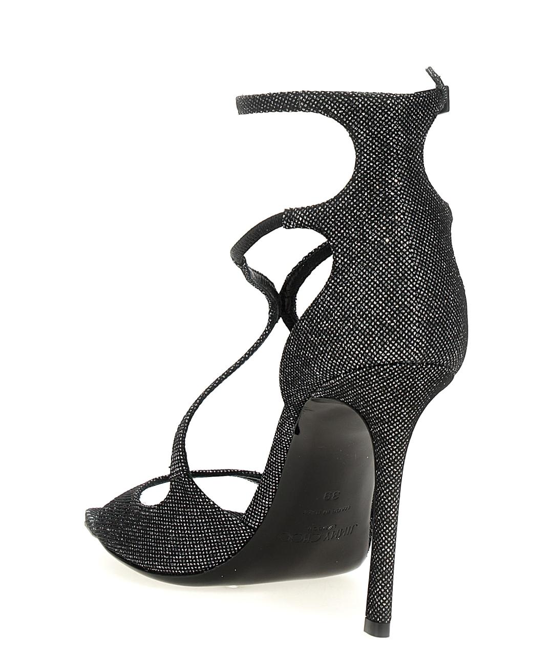 JIMMY CHOO Черные текстильные босоножки, фото 3
