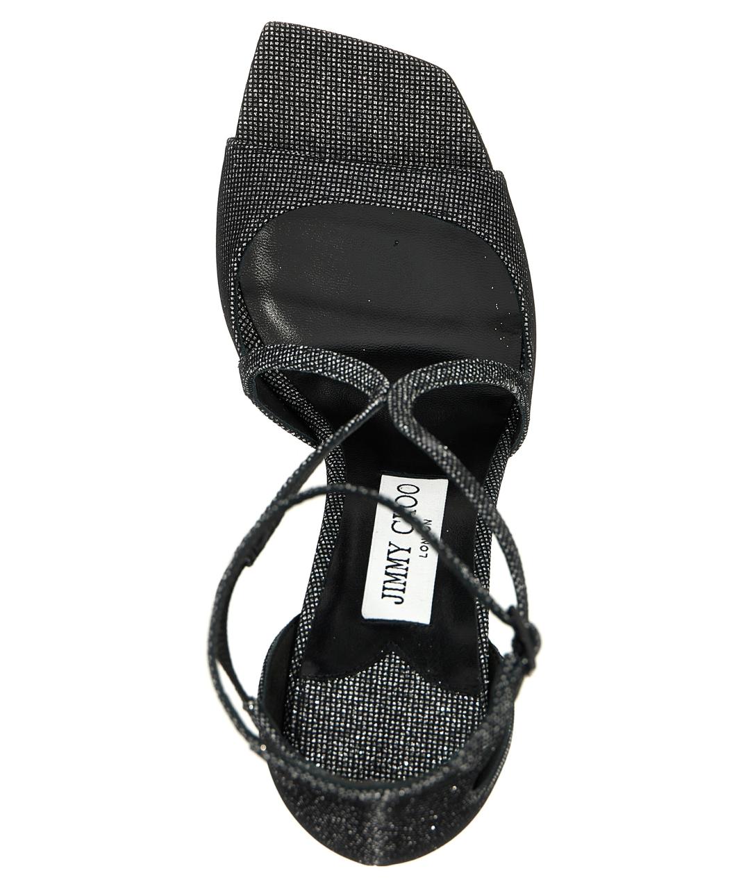 JIMMY CHOO Черные текстильные босоножки, фото 4