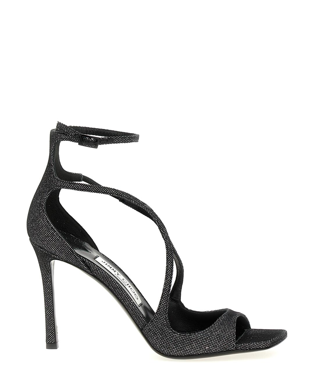 JIMMY CHOO Черные текстильные босоножки, фото 1