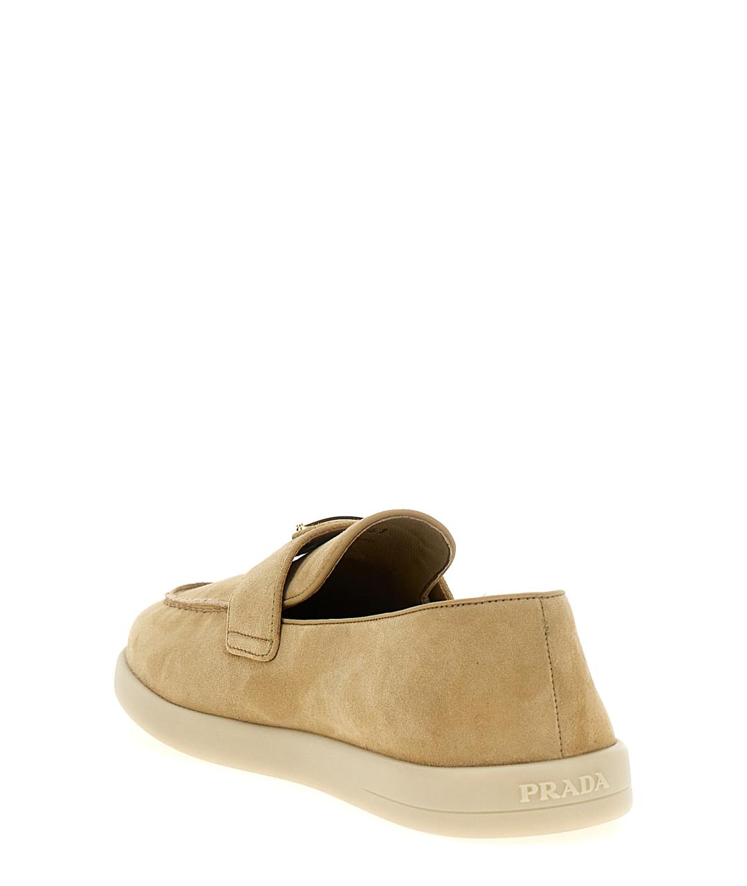 PRADA Бежевые кожаные лоферы, фото 3
