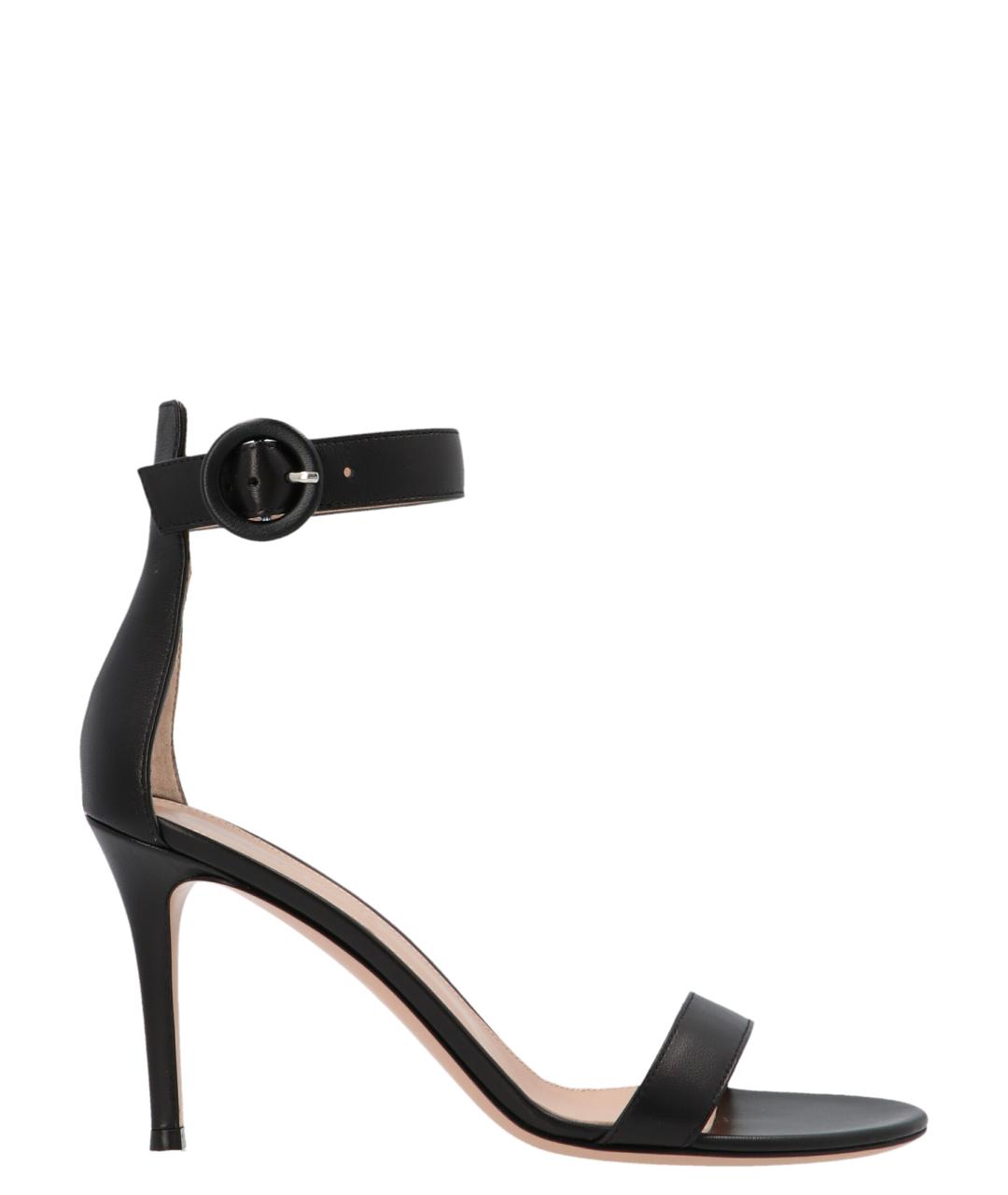 GIANVITO ROSSI Черные кожаные босоножки, фото 1