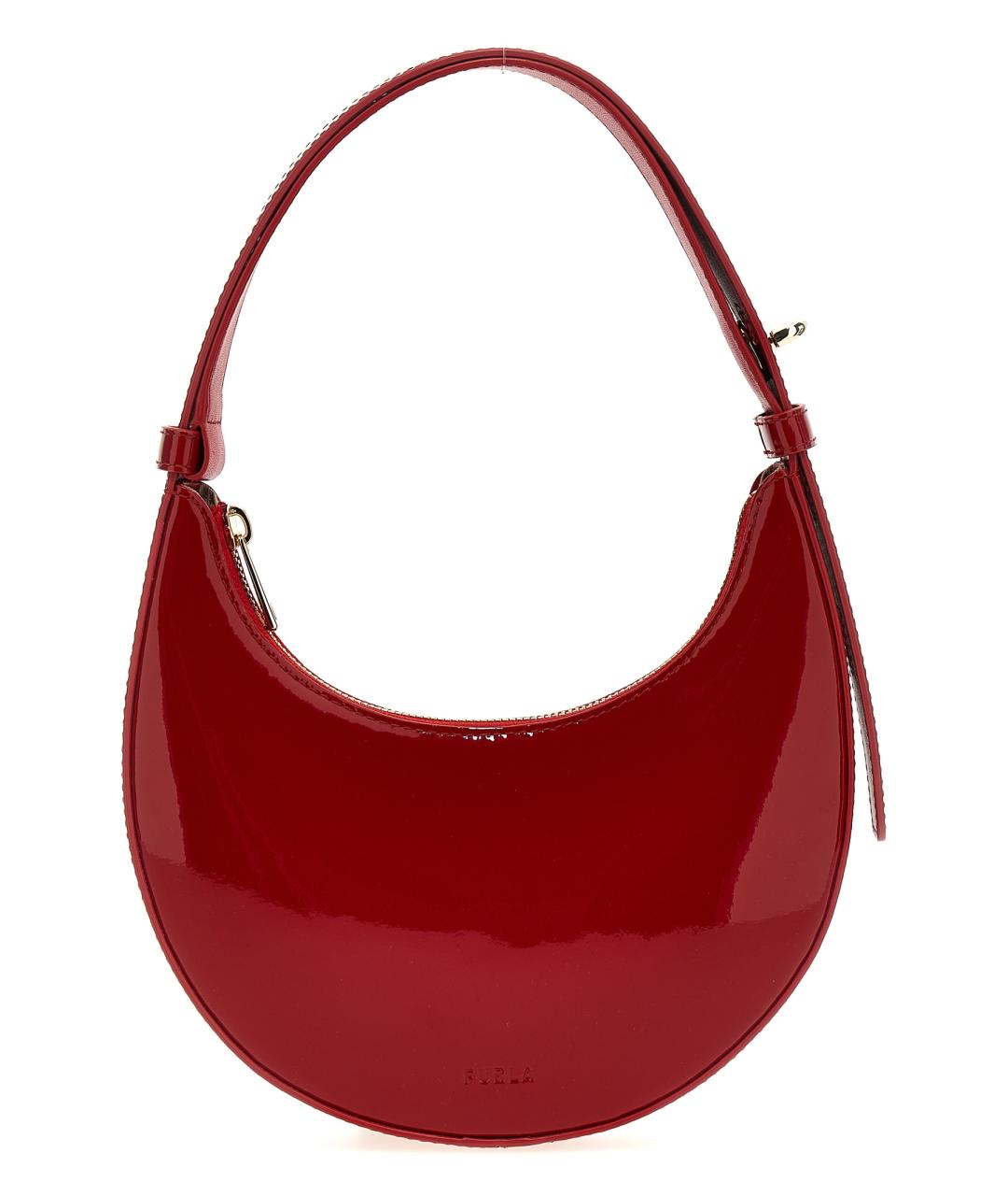 FURLA Красная сумка через плечо из лакированной кожи, фото 1