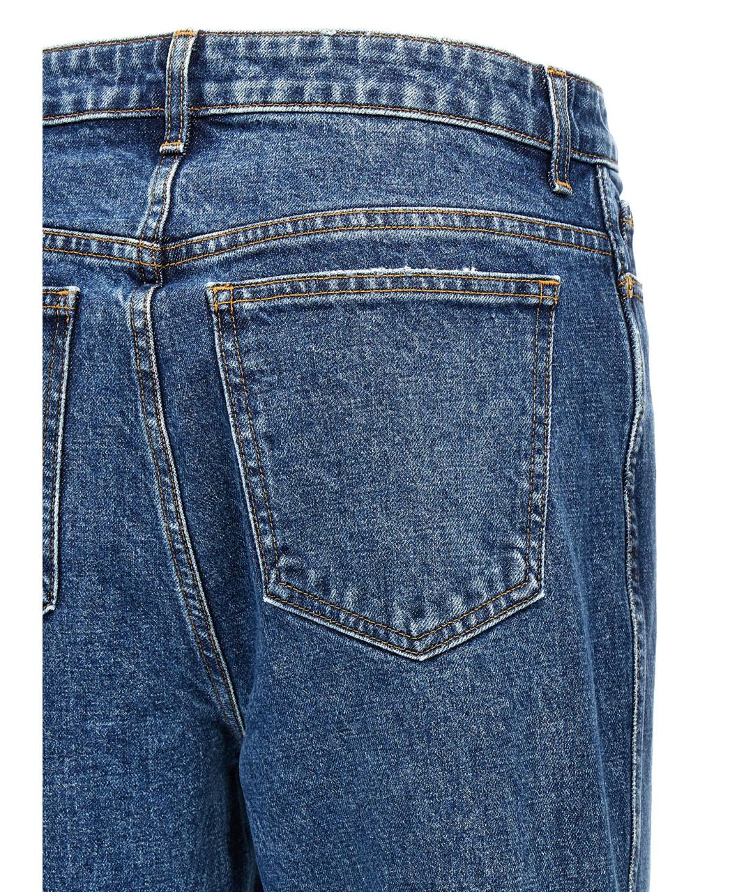 KHAITE Синие хлопковые прямые джинсы, фото 4