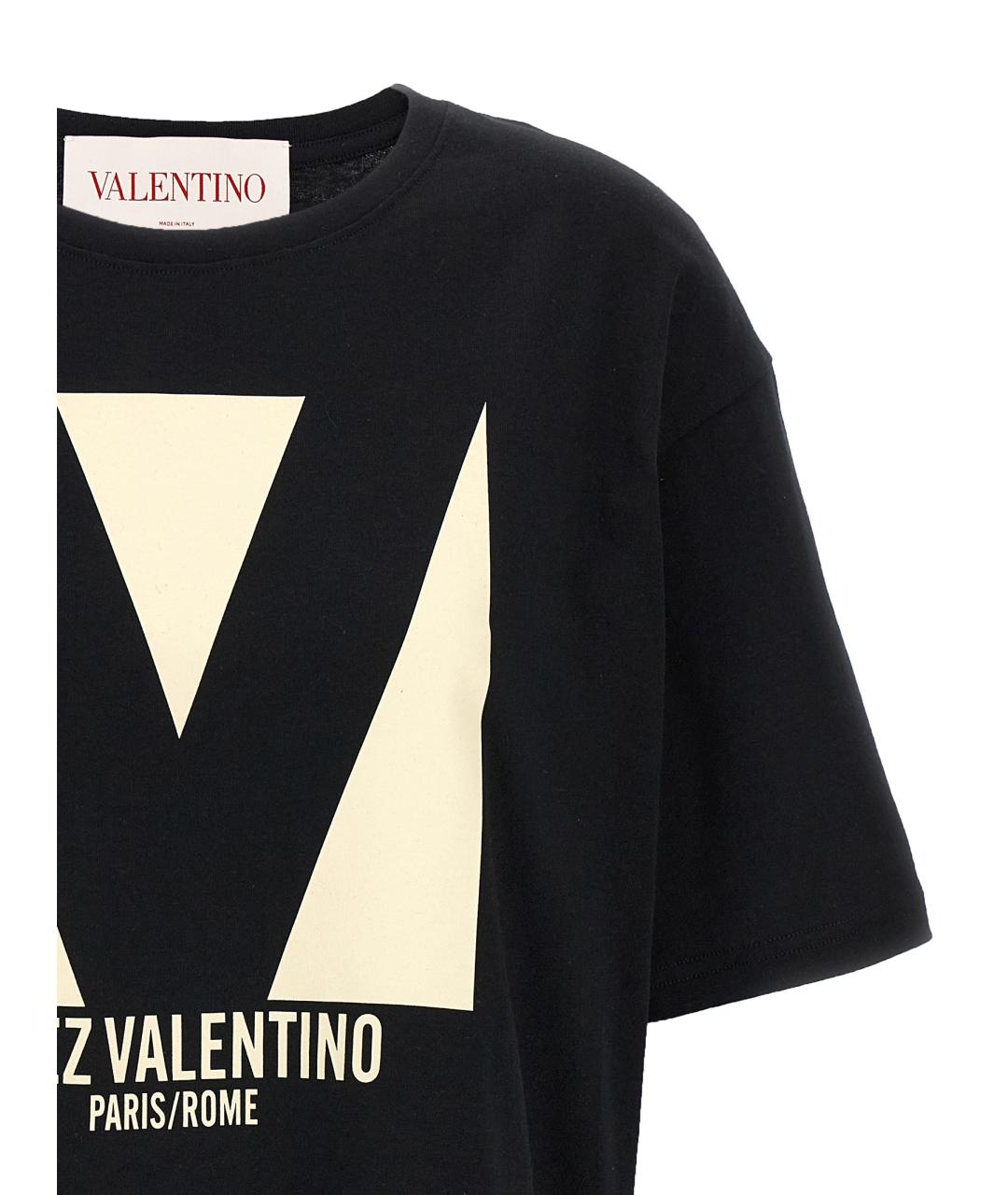 VALENTINO Черная хлопковая футболка, фото 3