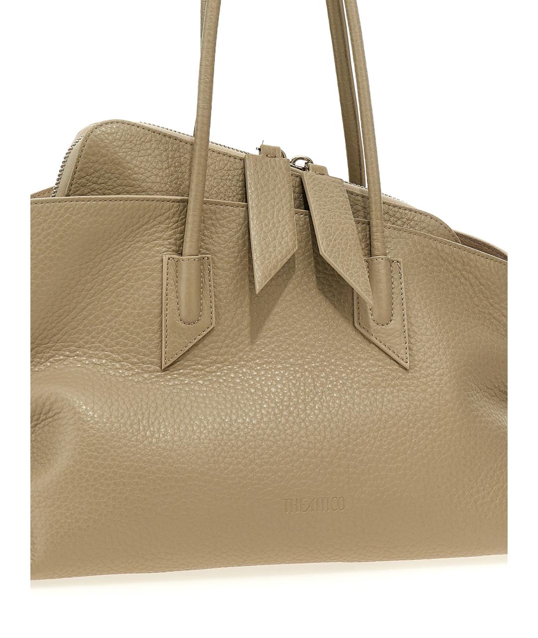 THE ATTICO Бежевая кожаная сумка тоут, фото 3