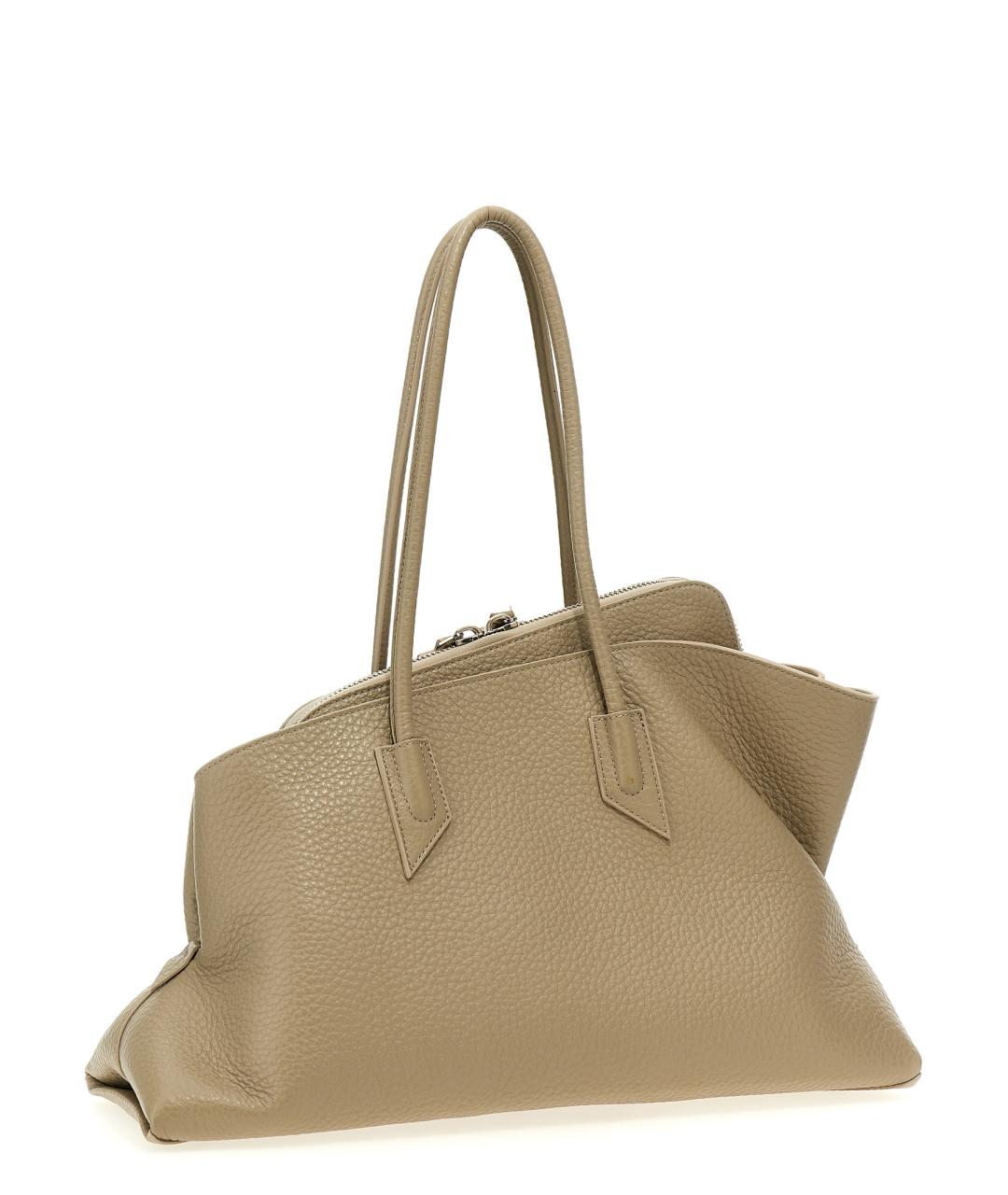 THE ATTICO Бежевая кожаная сумка тоут, фото 2