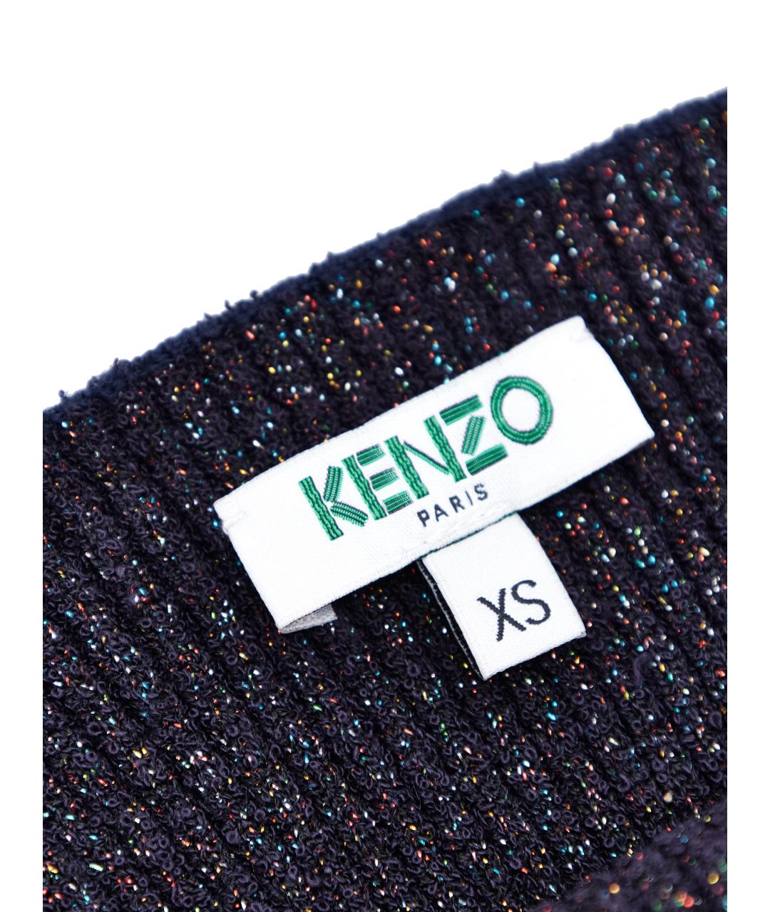 KENZO Синее шерстяное повседневное платье, фото 5