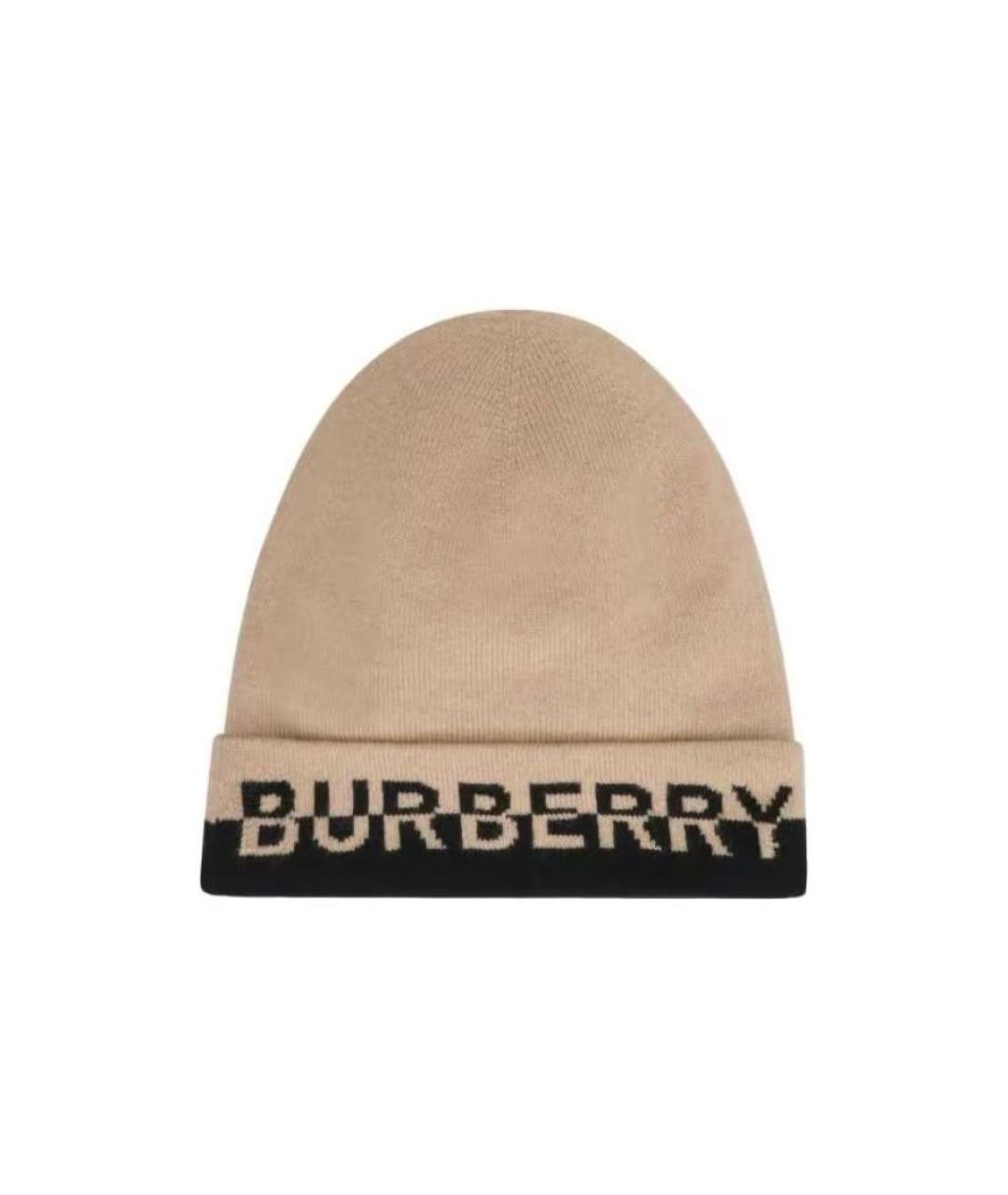 BURBERRY Бежевая шапка, фото 1