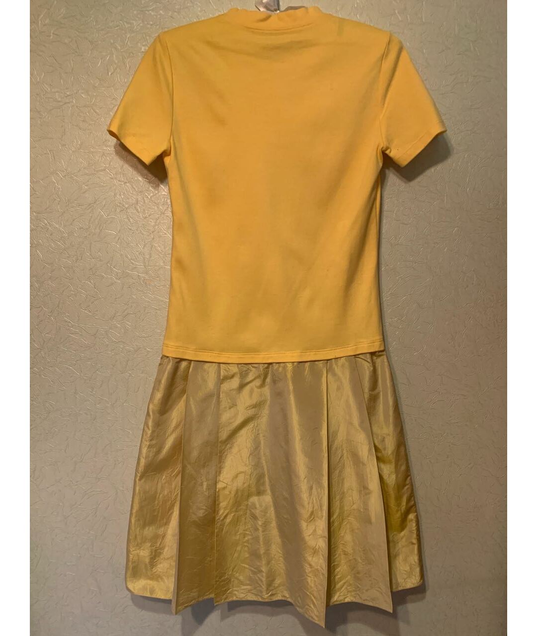 JIL SANDER NAVY Золотое хлопковое повседневное платье, фото 2