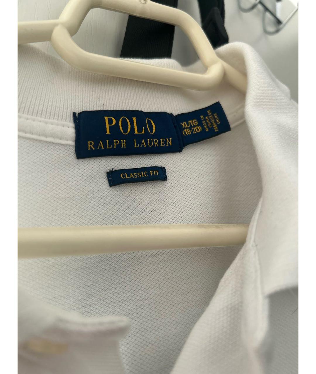 POLO RALPH LAUREN Белое хлопковое поло с коротким рукавом, фото 4