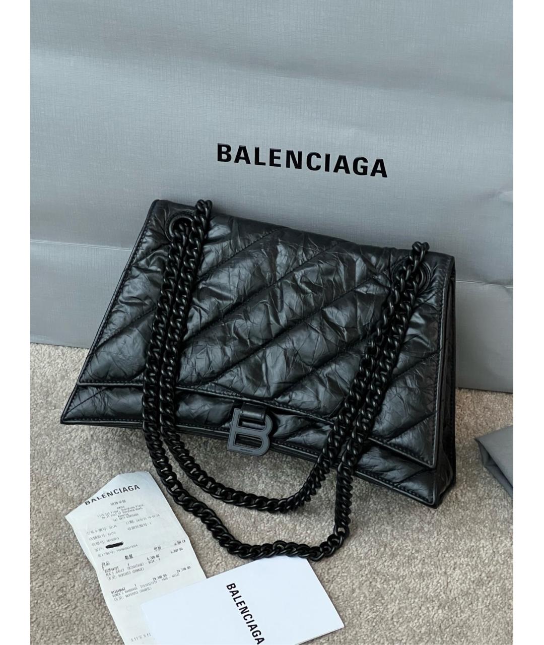 BALENCIAGA Черная кожаная сумка через плечо, фото 9