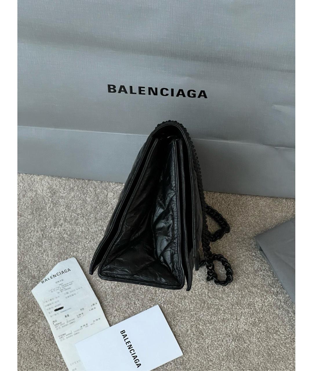 BALENCIAGA Черная кожаная сумка через плечо, фото 3