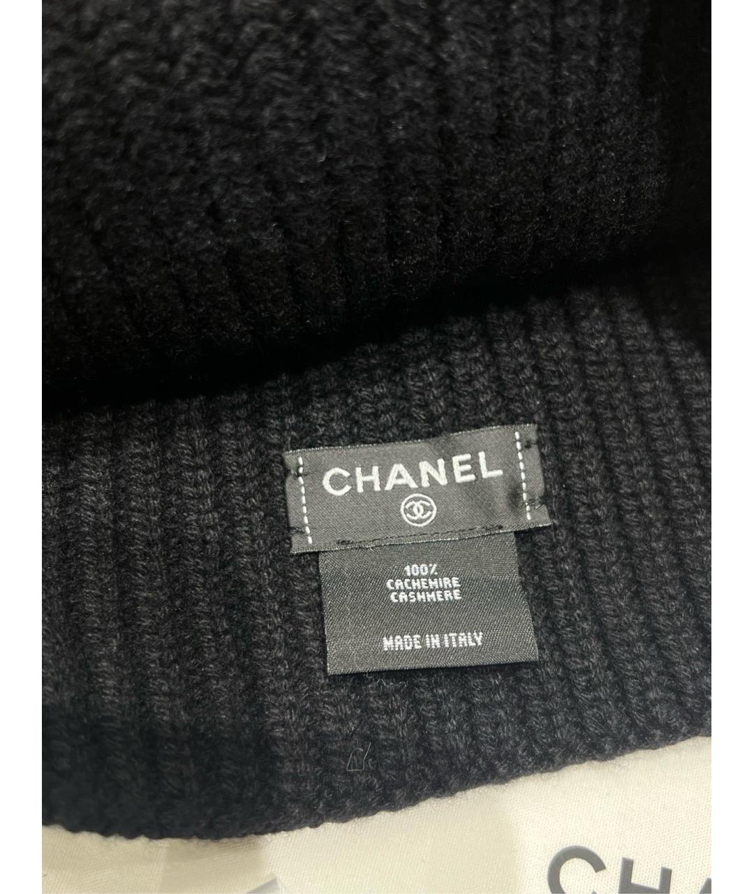 CHANEL Черная кашемировая кепка, фото 4