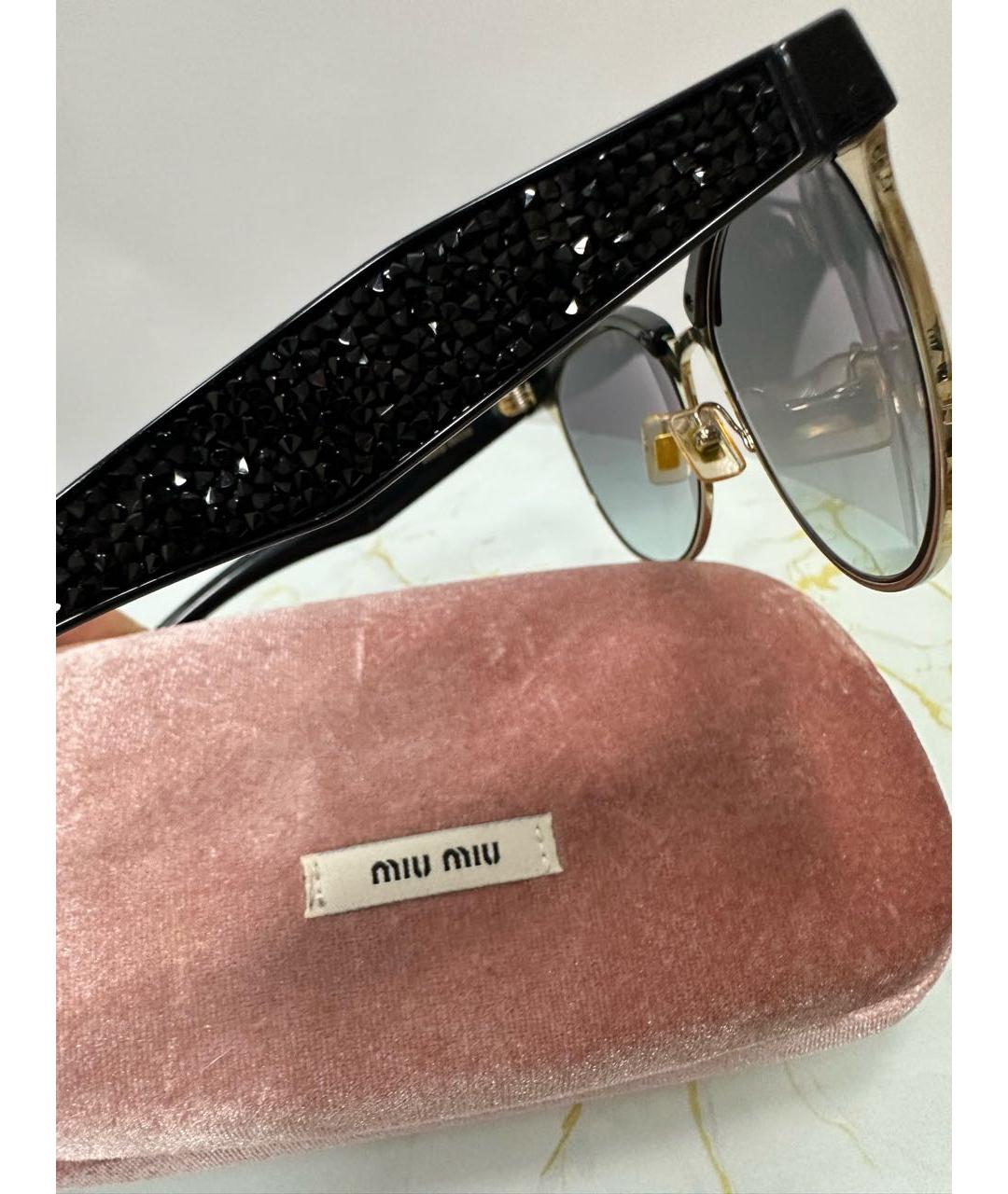 MIU MIU Черные пластиковые солнцезащитные очки, фото 5