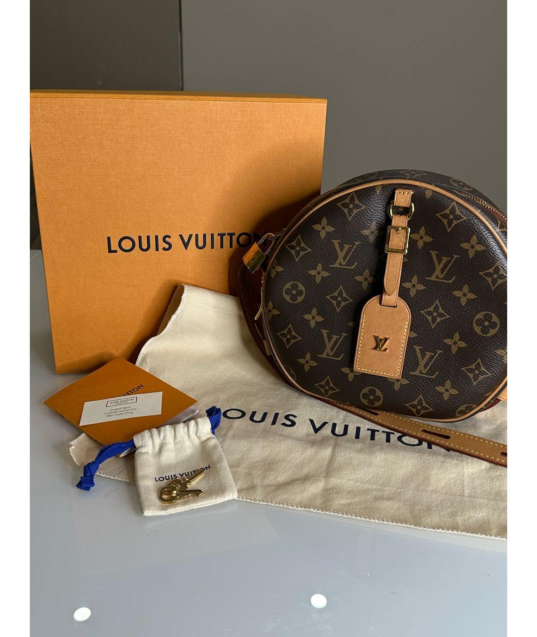 LOUIS VUITTON Коричневая кожаная сумка тоут, фото 5