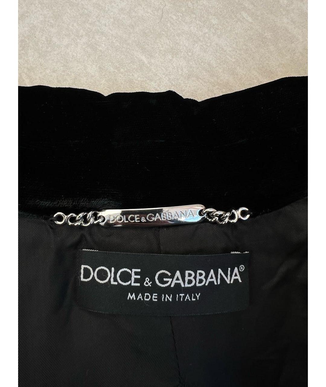 DOLCE&GABBANA Черный бархатный жакет/пиджак, фото 4