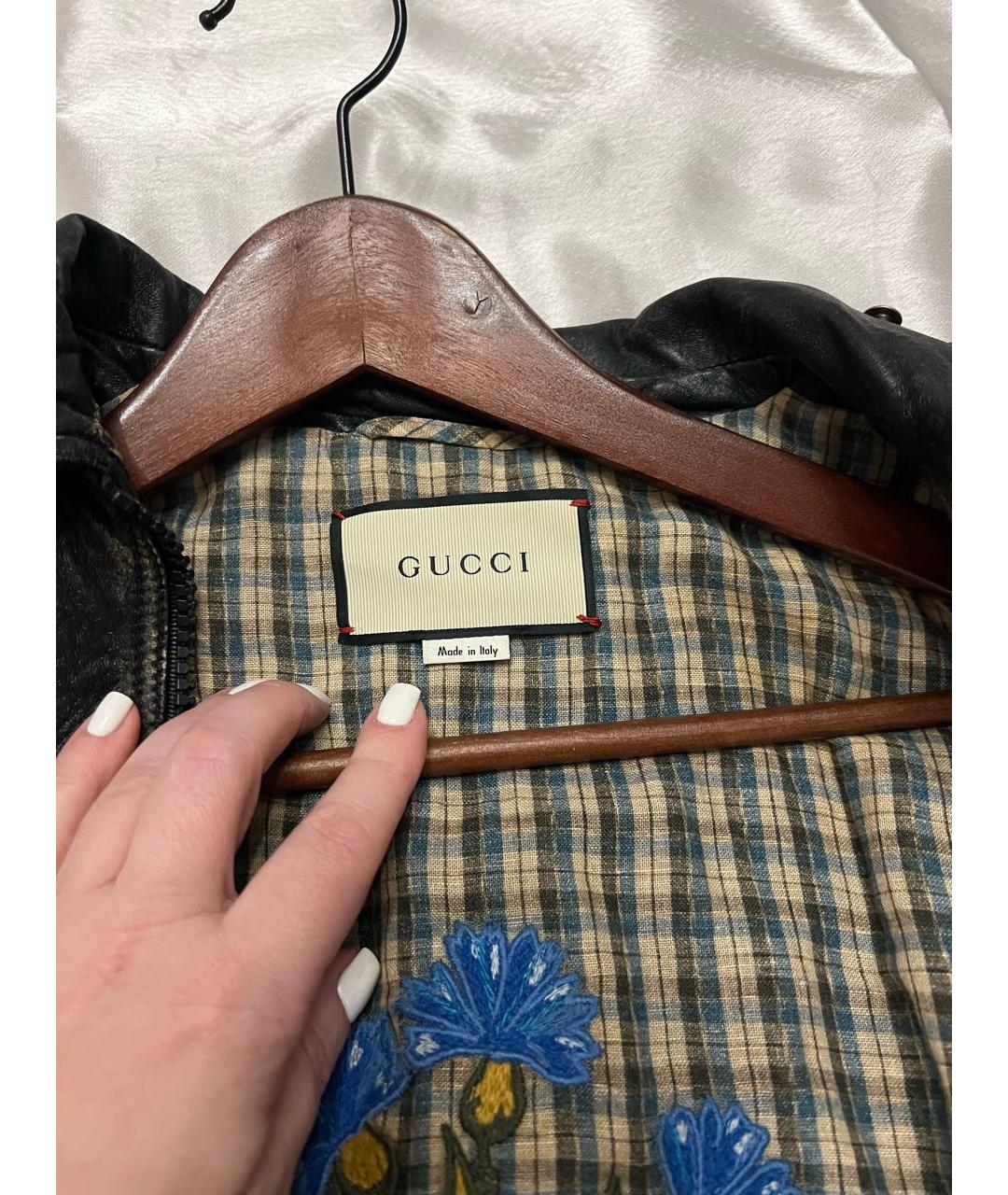 GUCCI Коричневая кожаная куртка, фото 3