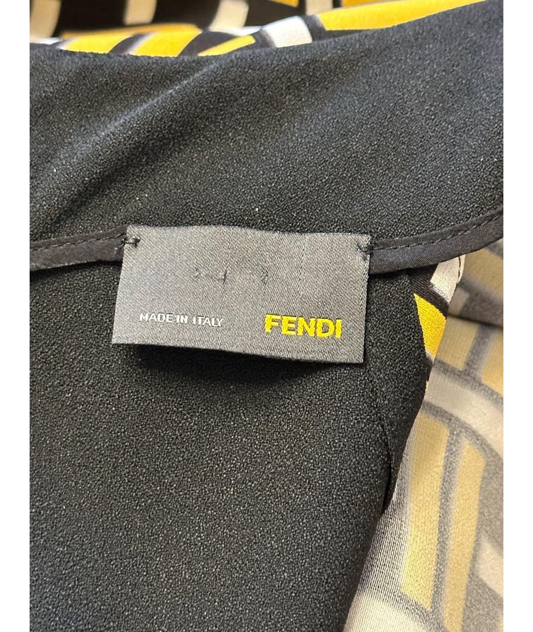 FENDI Мульти шелковое повседневное платье, фото 3