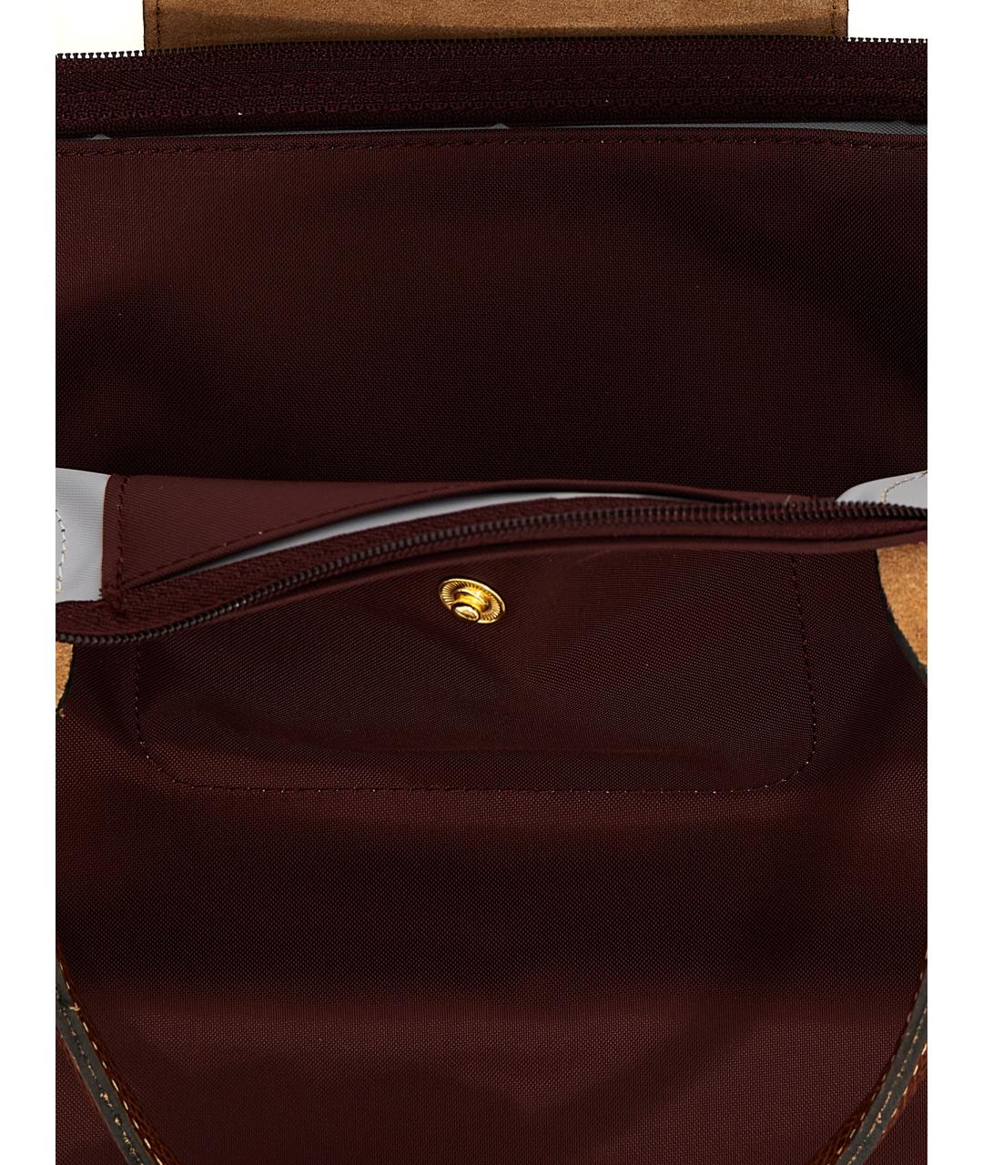 LONGCHAMP Бордовая синтетическая сумка тоут, фото 4