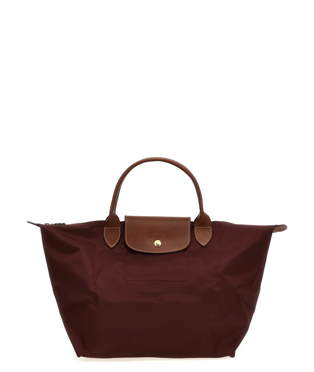 LONGCHAMP Бордовая синтетическая сумка тоут, фото 1