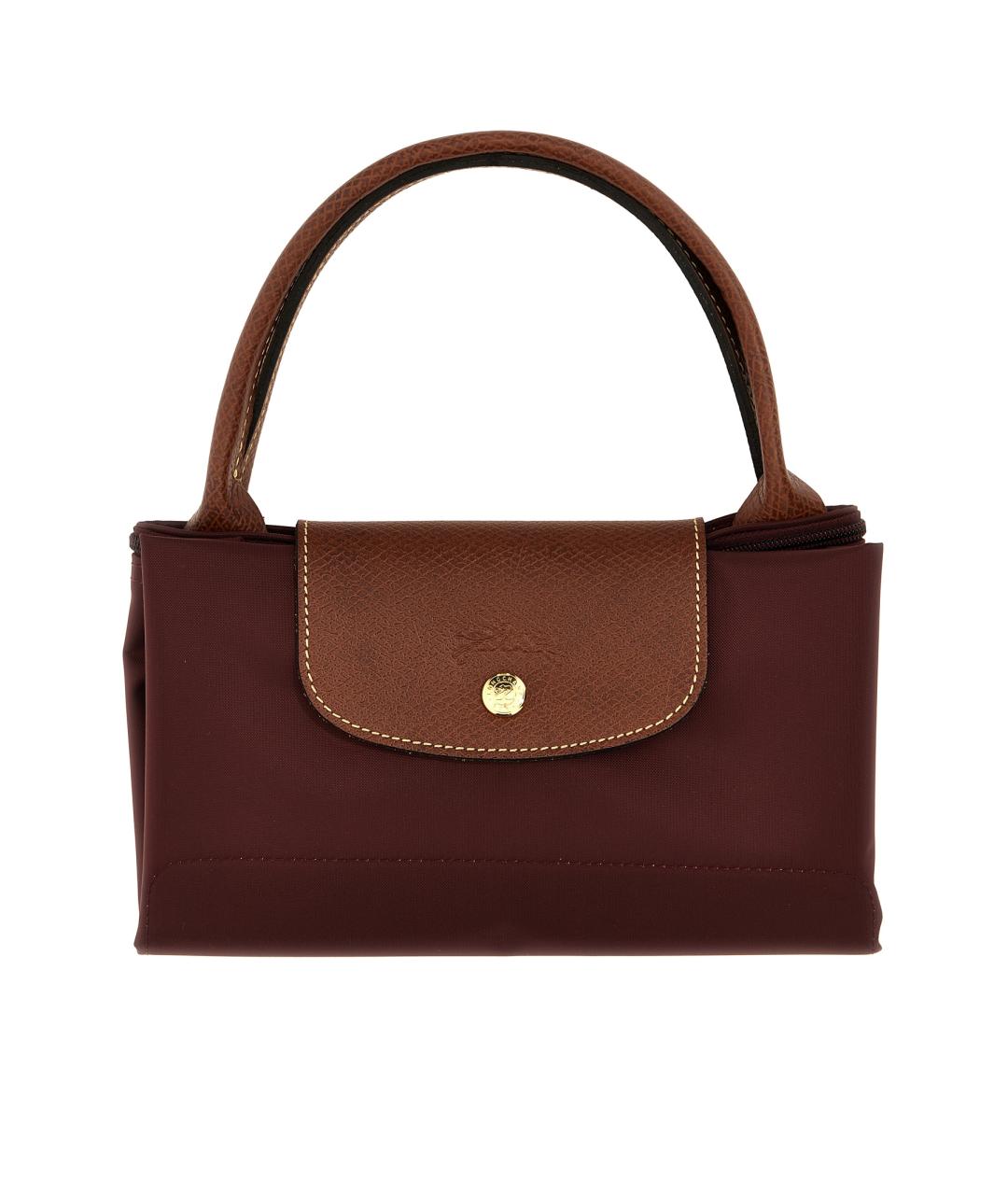 LONGCHAMP Бордовая синтетическая сумка тоут, фото 3