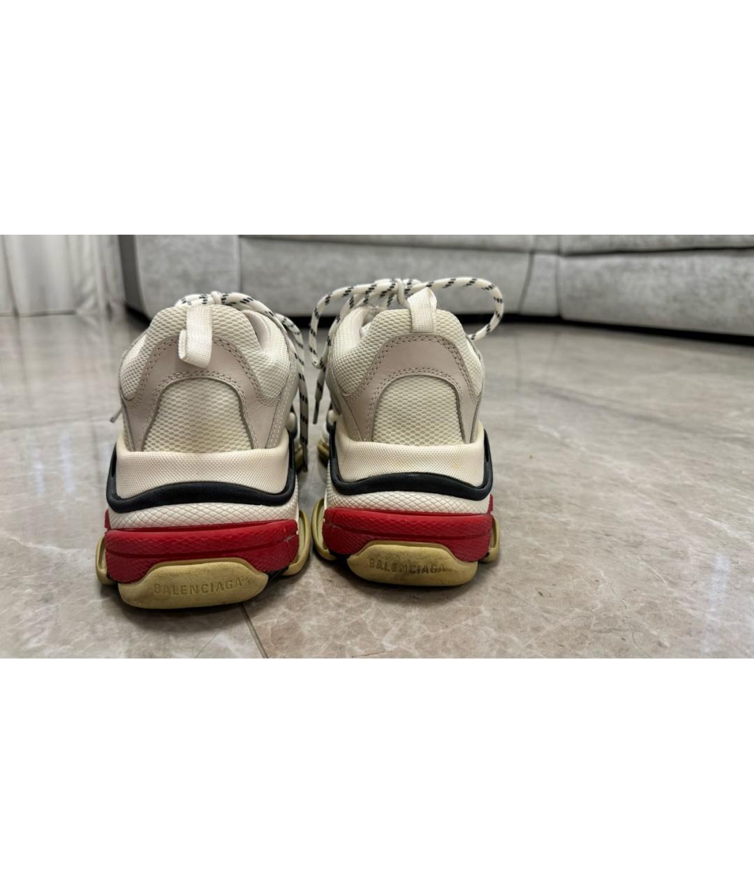 BALENCIAGA Белые текстильные низкие кроссовки / кеды, фото 4