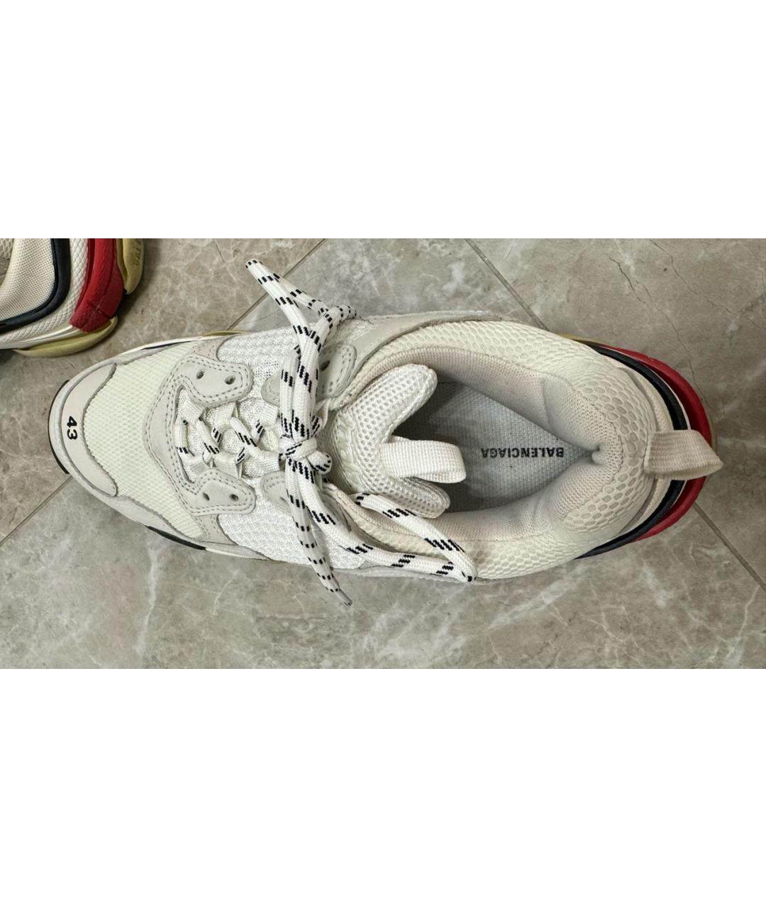 BALENCIAGA Белые текстильные низкие кроссовки / кеды, фото 7